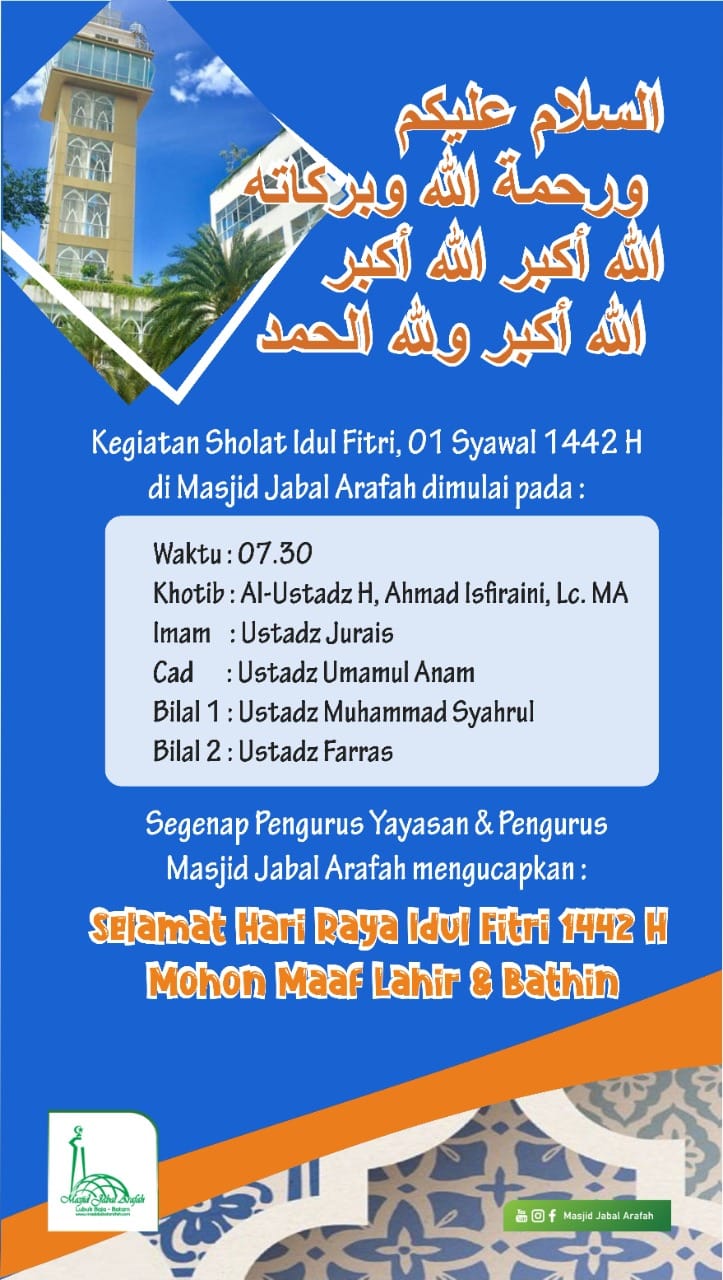 Kegiatan Sholat Idul Fitri 01 Syawal 1442 H